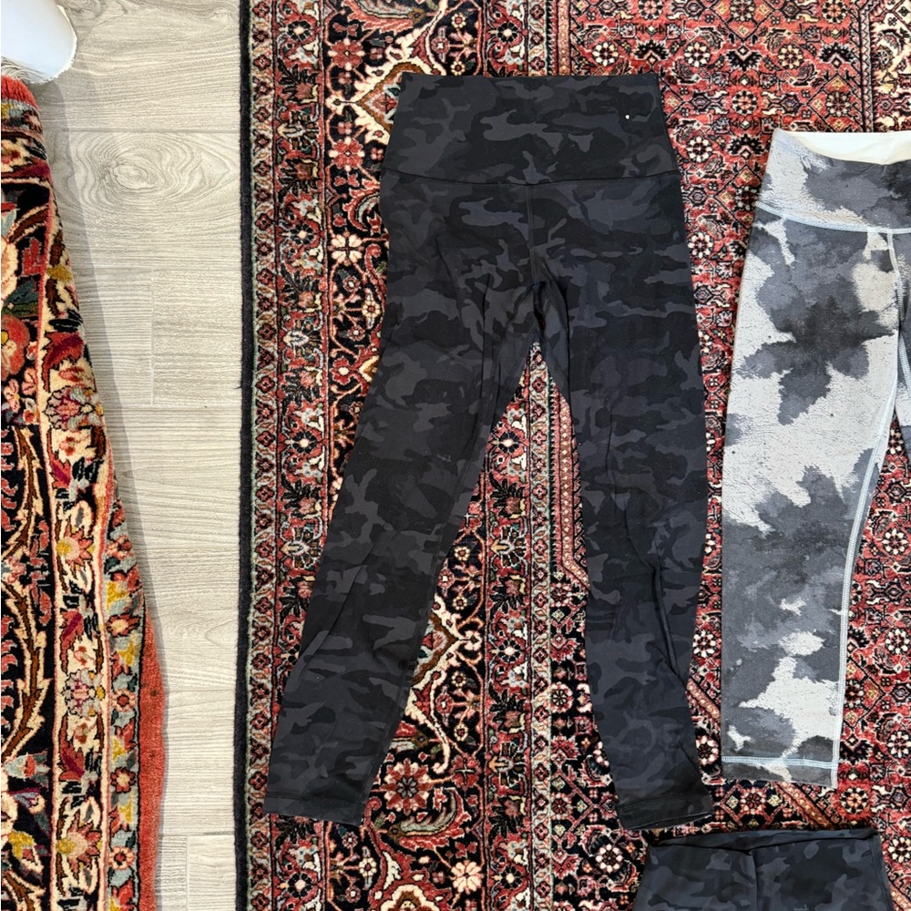 lululemon athletica Black and Gray Camouflage Leggings